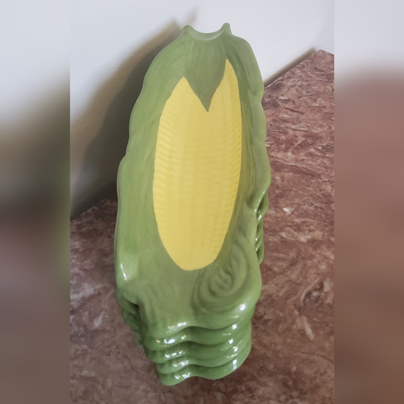 Vintage Ceramic Corn On Cob Plate Set of 6 Serving Platter - Picture 7 of 8